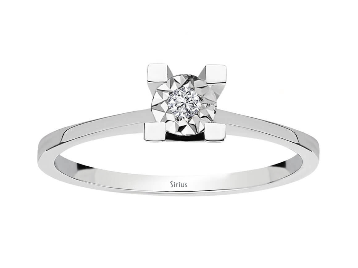 0,30 Carat Effekt Diamant Solitär Ring - handgefertigter Diamantschmuck aus Feingold | Sirius Diamant