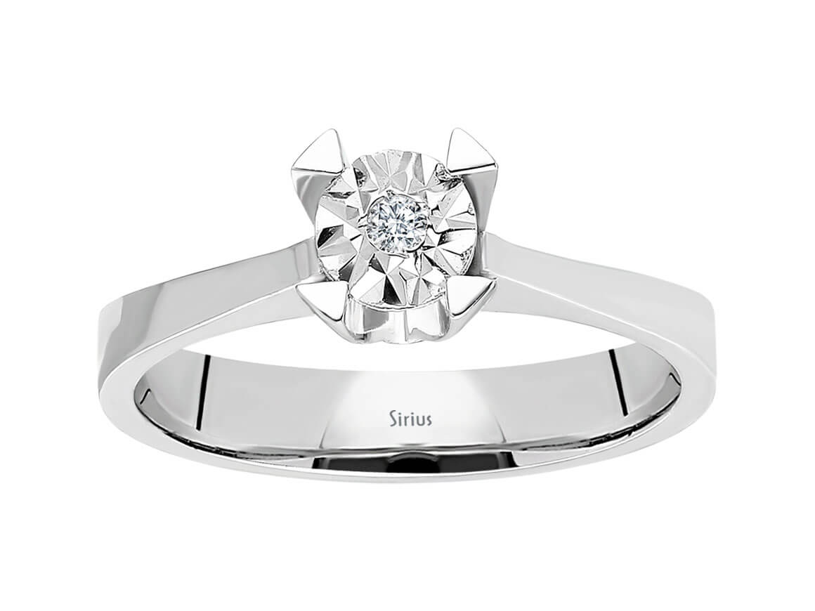 0,40 Carat Effekt Diamant Solitär Ring - handgefertigter Diamantschmuck aus Feingold | Sirius Diamant