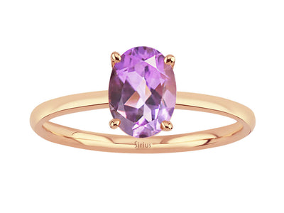 oval amethyst ring in rose gold