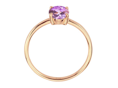 oval amethyst ring in rose gold
