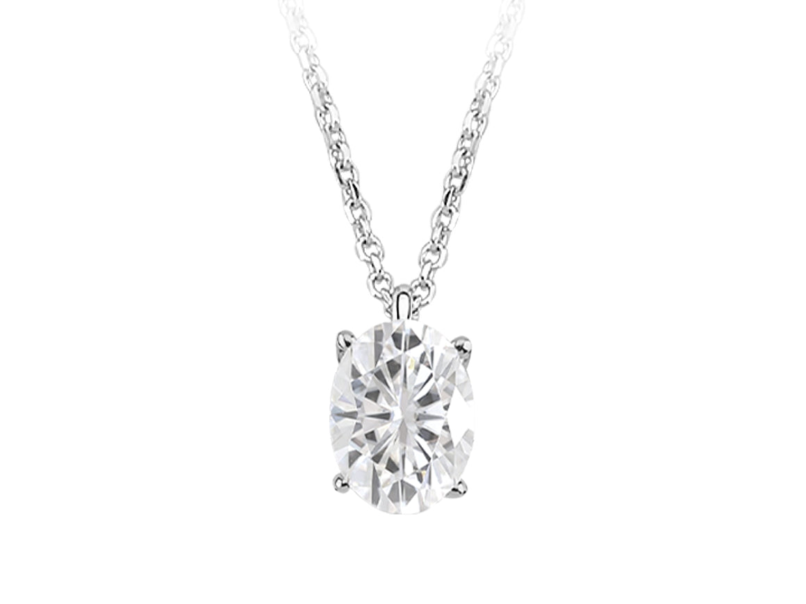 Esila-Halskette mit ovalem weißem Topas – handgefertigter Diamantschmuck aus Feingold | Sirius Diamant