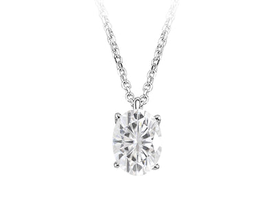 Esila necklace with oval white topaz
