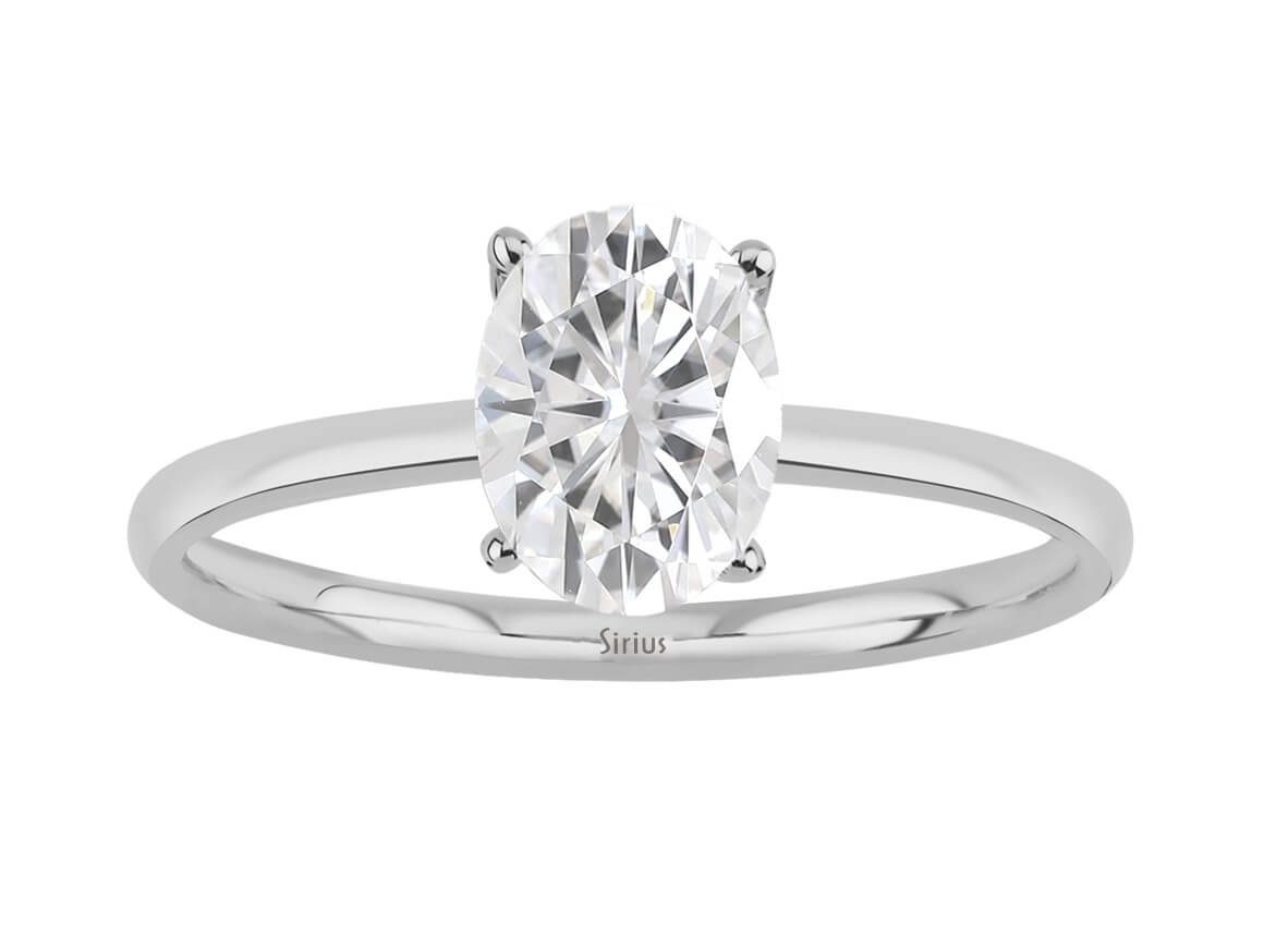 ovaler weißer Topas Ring in Weißgold - handgefertigter Diamantschmuck aus Feingold | Sirius Diamant