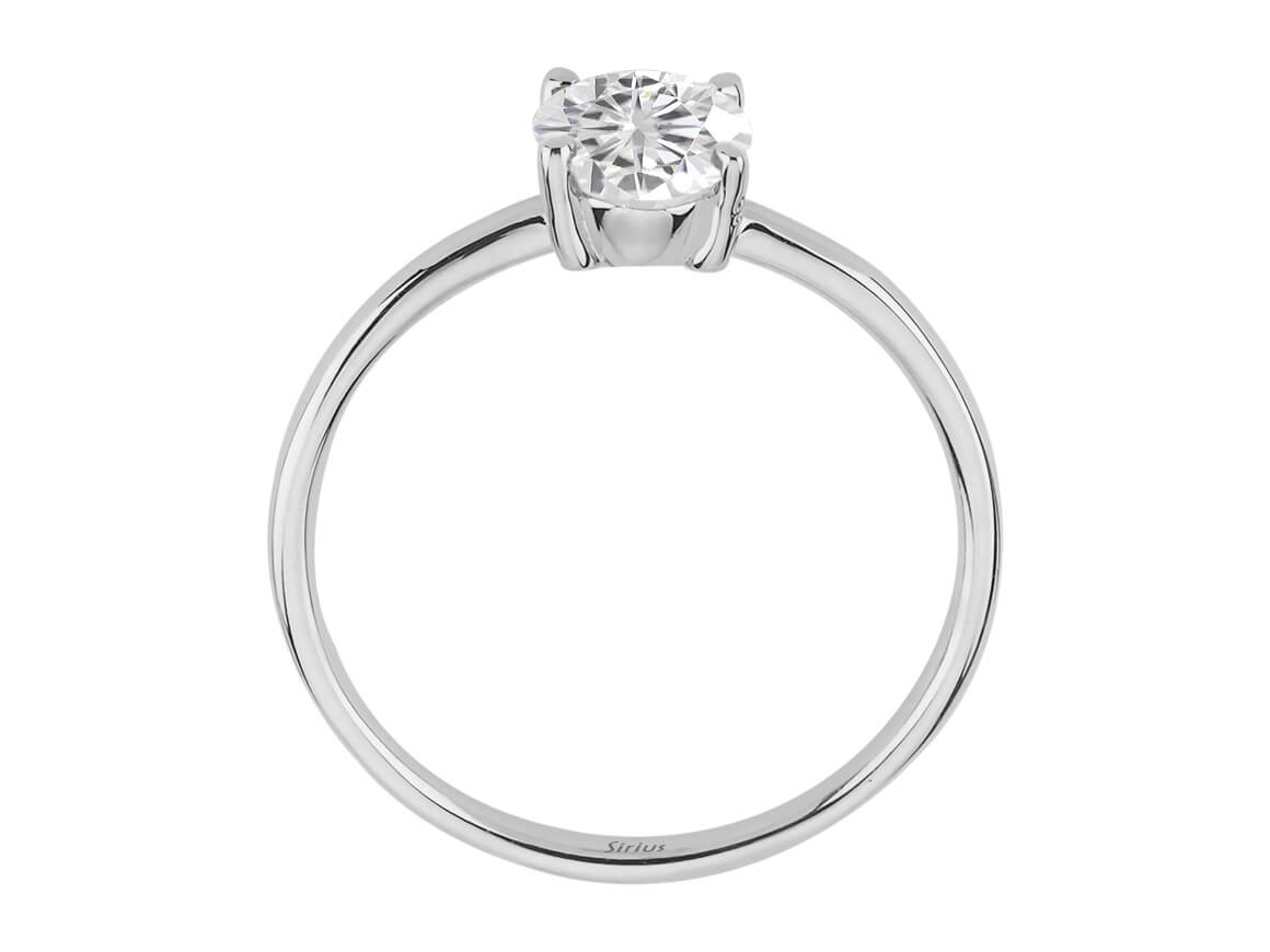 ovaler weißer Topas Ring in Weißgold - handgefertigter Diamantschmuck aus Feingold | Sirius Diamant