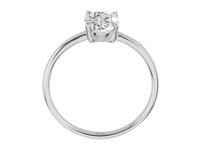 oval white topaz ring in white gold