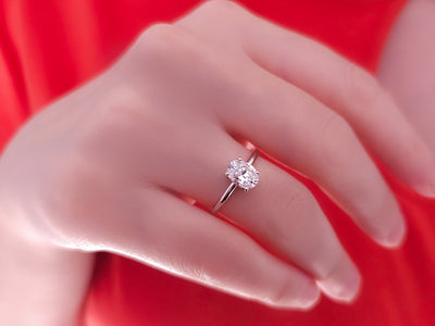 oval white topaz ring in white gold