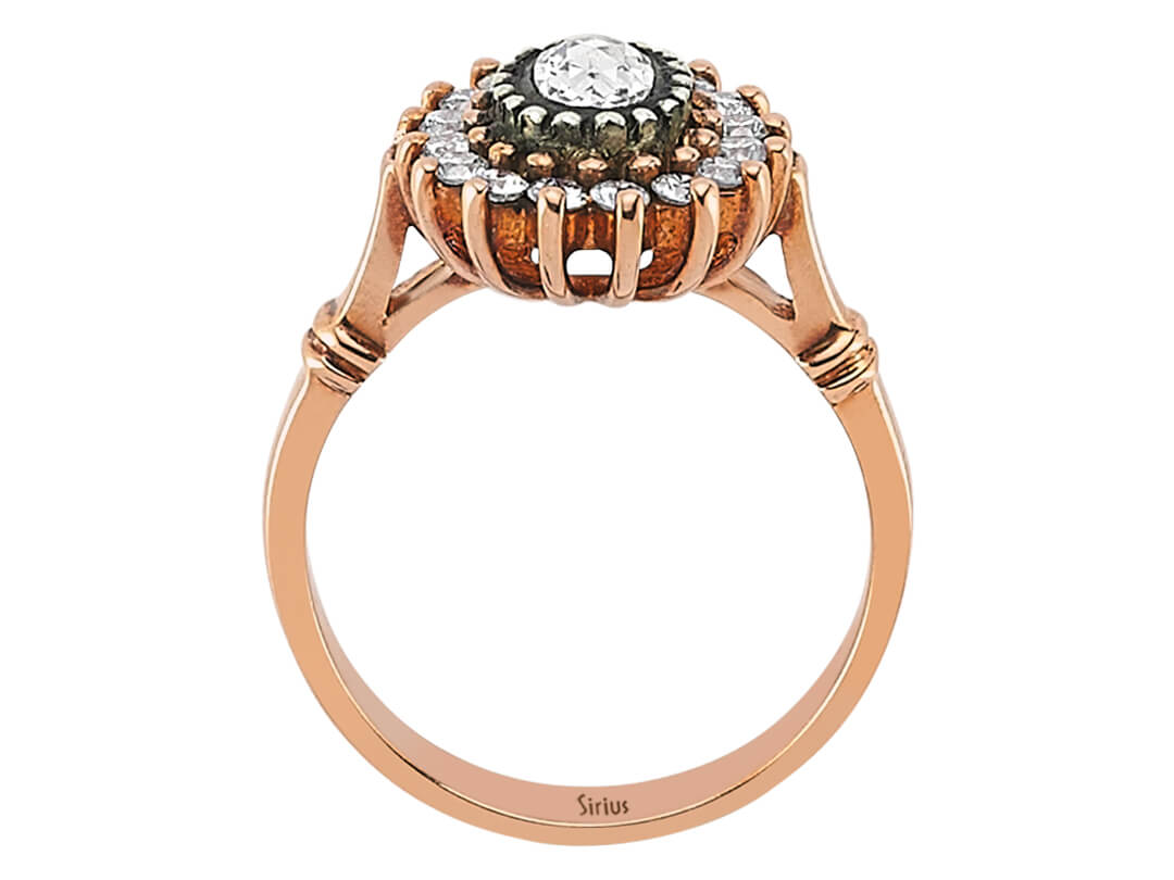 Bague diamant ovale et diamant