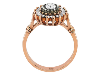 Bague diamant ovale et diamant