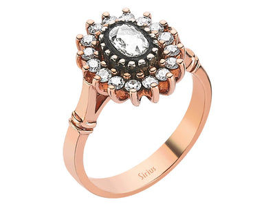 Bague diamant ovale et diamant