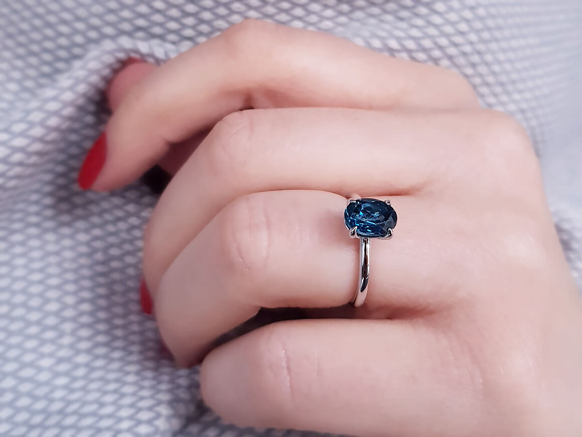 London Blue Topaz Solitaire Ring