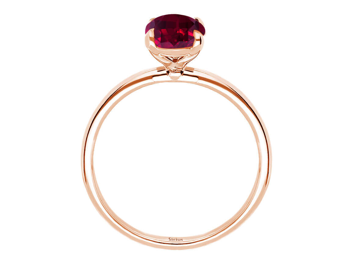 Oval Schliff Rosa Turmalin Solitär Ring - handgefertigter Diamantschmuck aus Feingold | Sirius Diamant