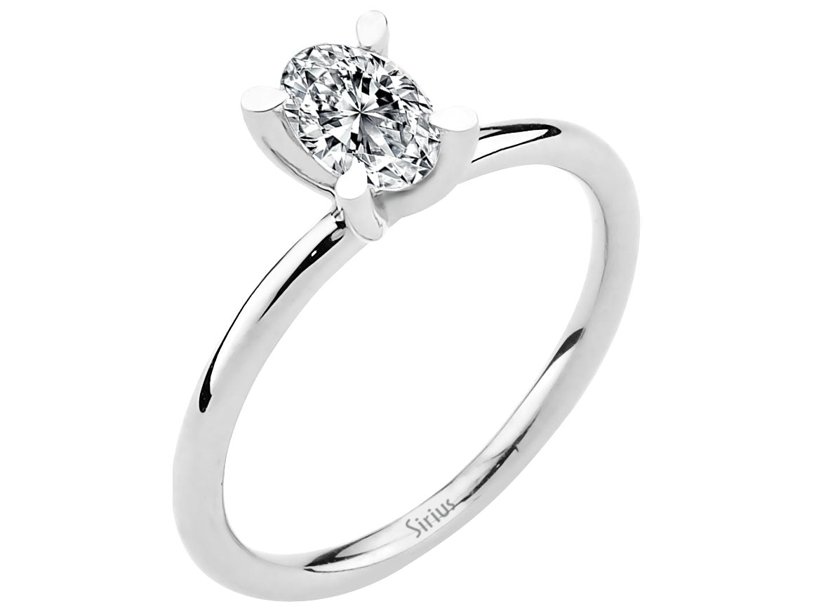0,50 Carat Oval Schliff Diamant Solitär Ring - handgefertigter Diamantschmuck aus Feingold | Sirius Diamant