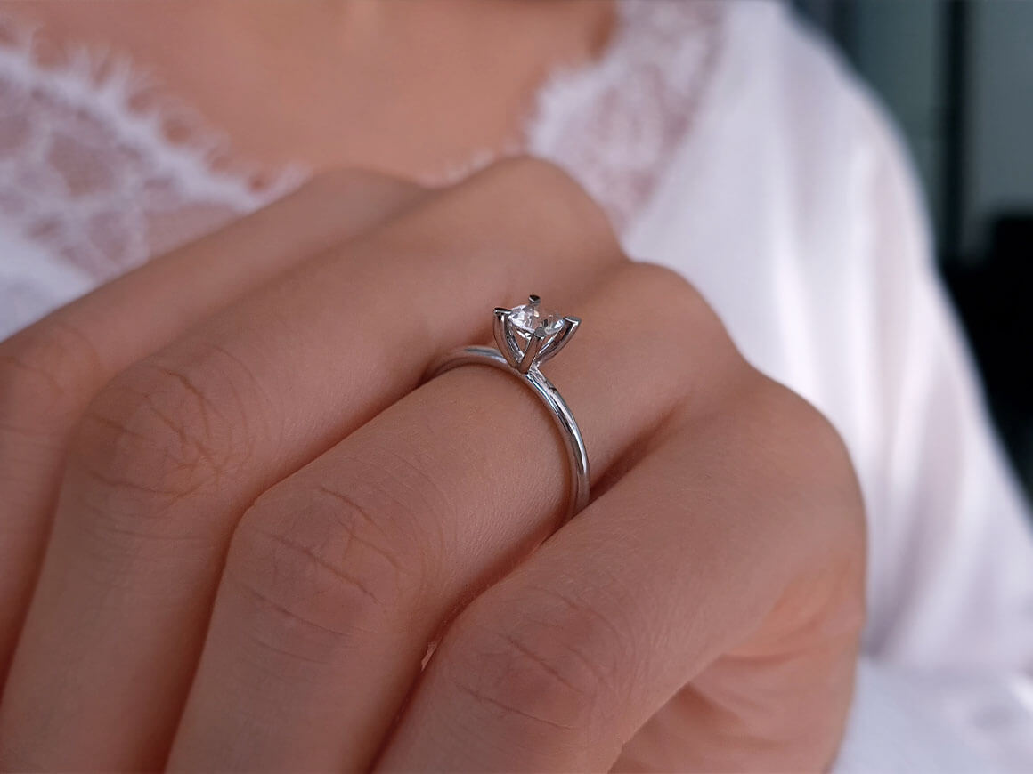 0.35 Carat Oval-Cut Diamond Solitaire Ring