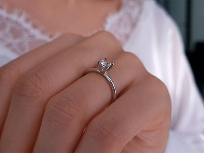 0.35 Carat Oval-Cut Diamond Solitaire Ring