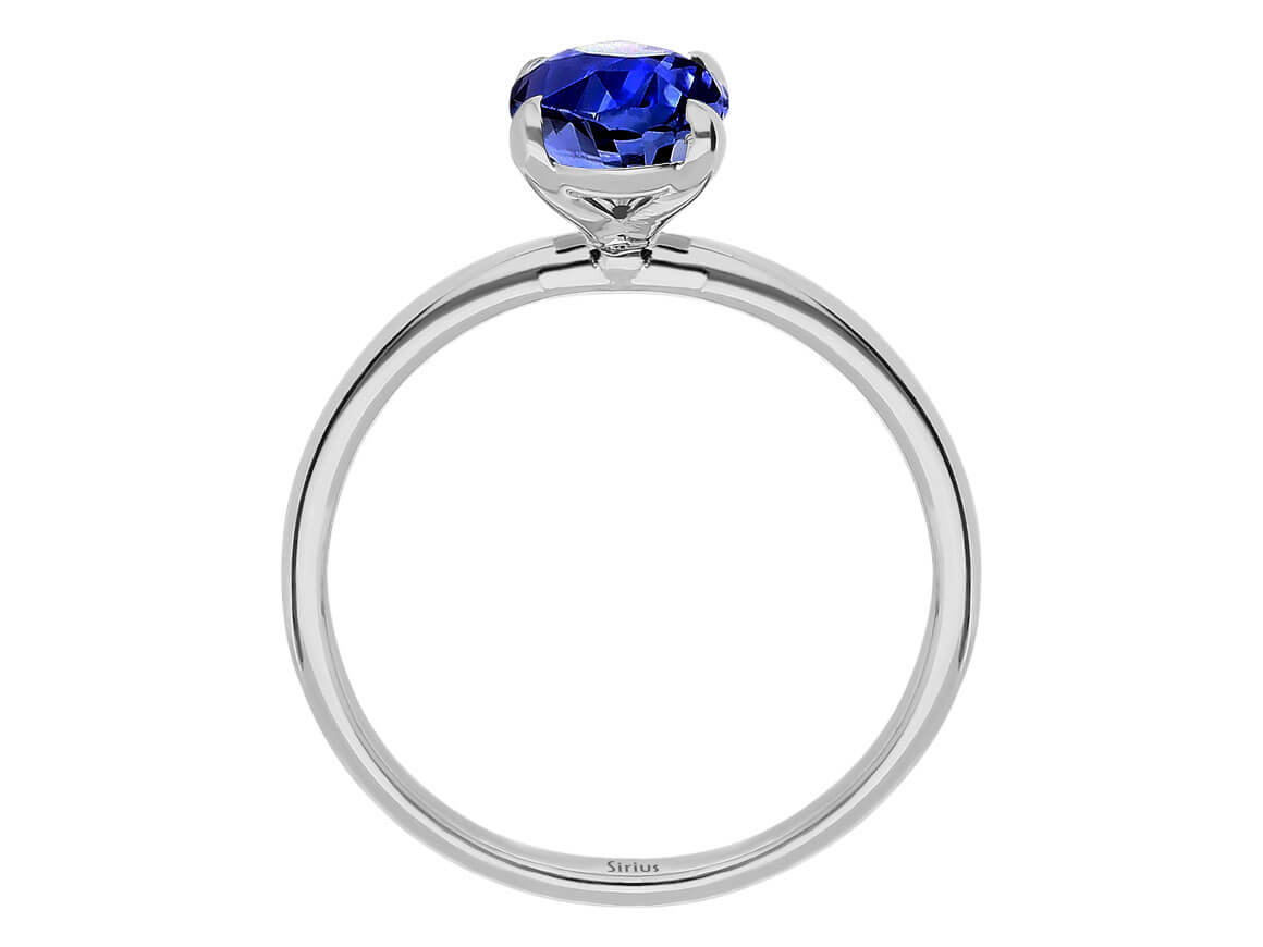Oval Schliff Saphir Solitär Ring – handgefertigter Diamantschmuck aus Feingold | Sirius Diamant