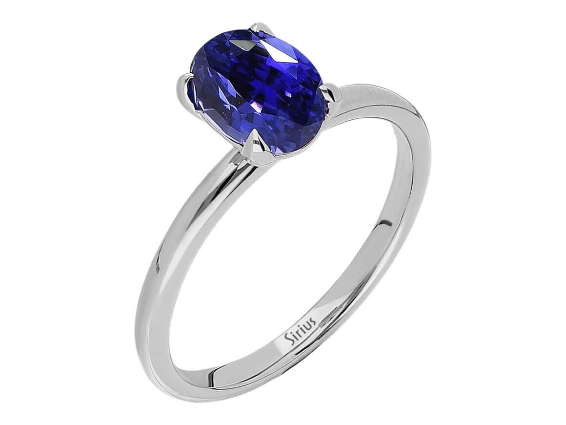 Oval Schliff Saphir Solitär Ring – handgefertigter Diamantschmuck aus Feingold | Sirius Diamant