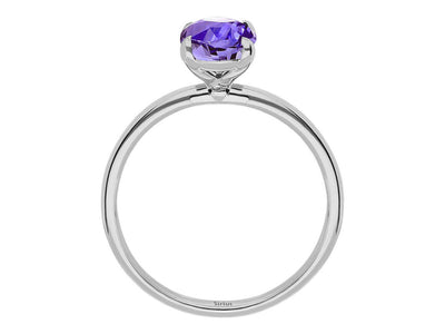 Oval Schliff AAA Tansanit Solitär Ring in 14k Gold
