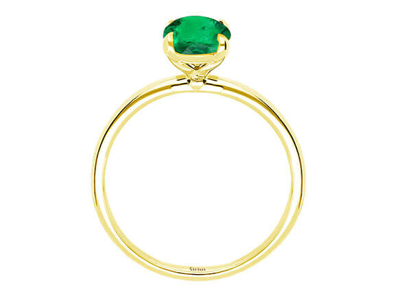 Oval Schliff Smaragd Solitär Ring - handgefertigter Diamantschmuck aus Feingold | Sirius Diamant
