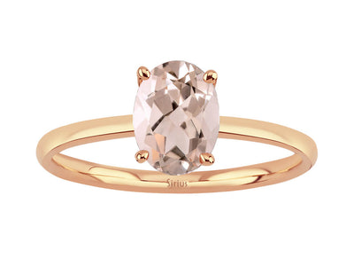 bague ovale en morganite en or rose
