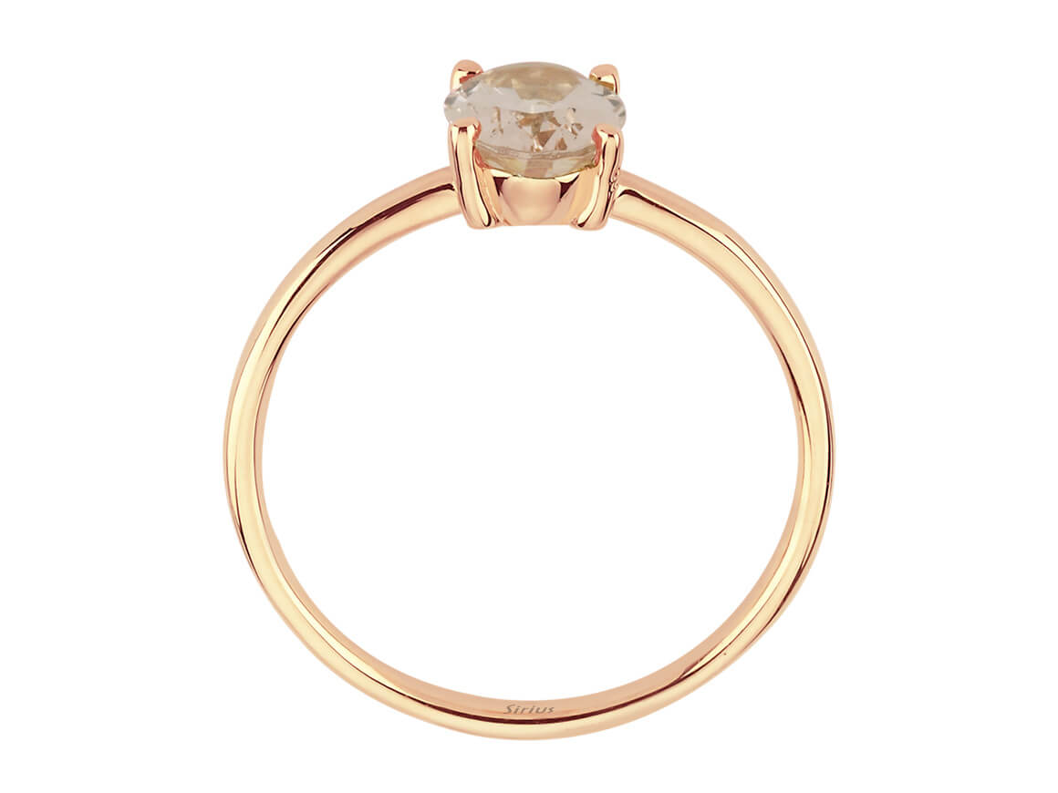 bague ovale en morganite en or rose