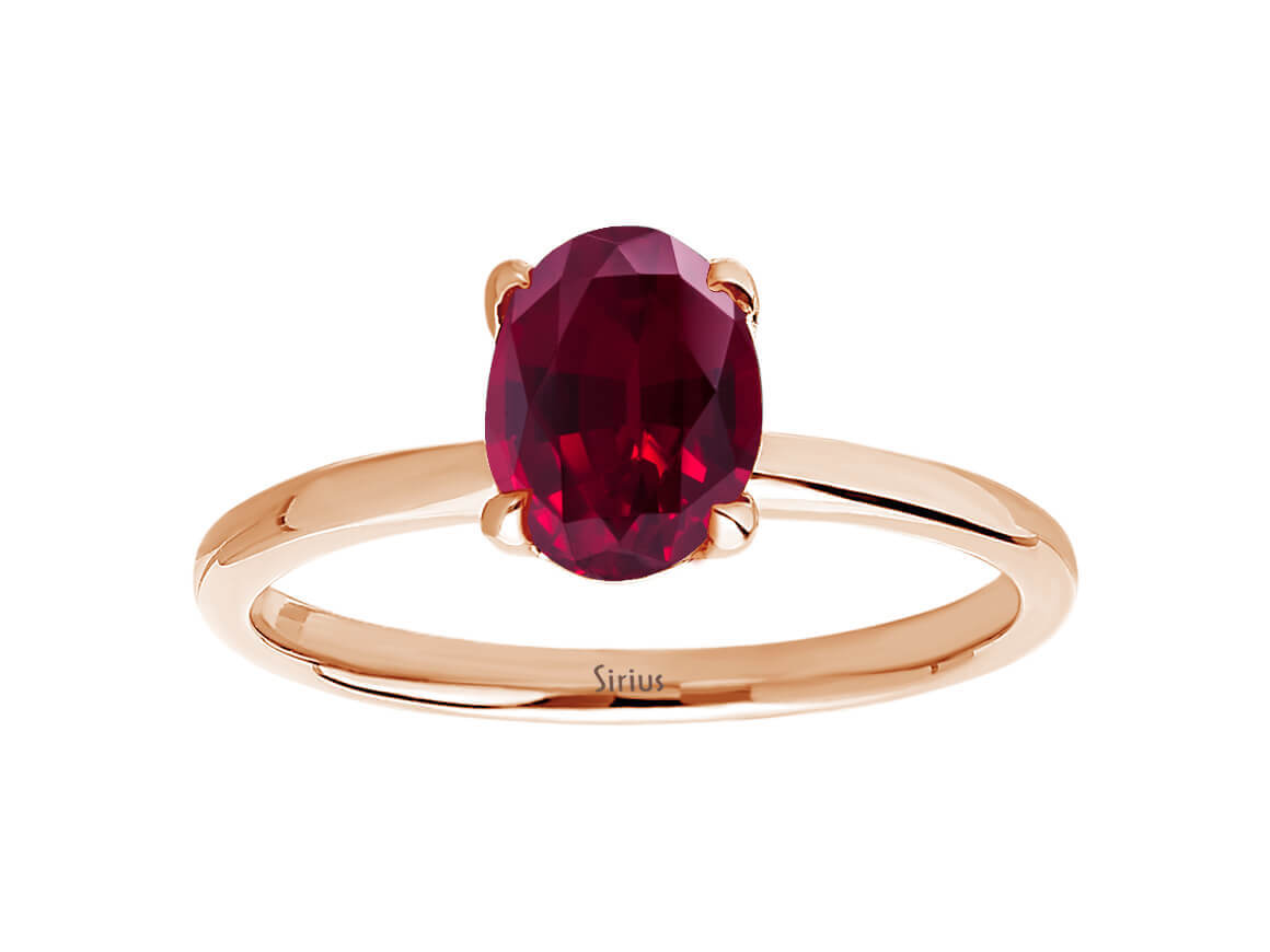 Oval Schliff Rosa Turmalin Solitär Ring - handgefertigter Diamantschmuck aus Feingold | Sirius Diamant