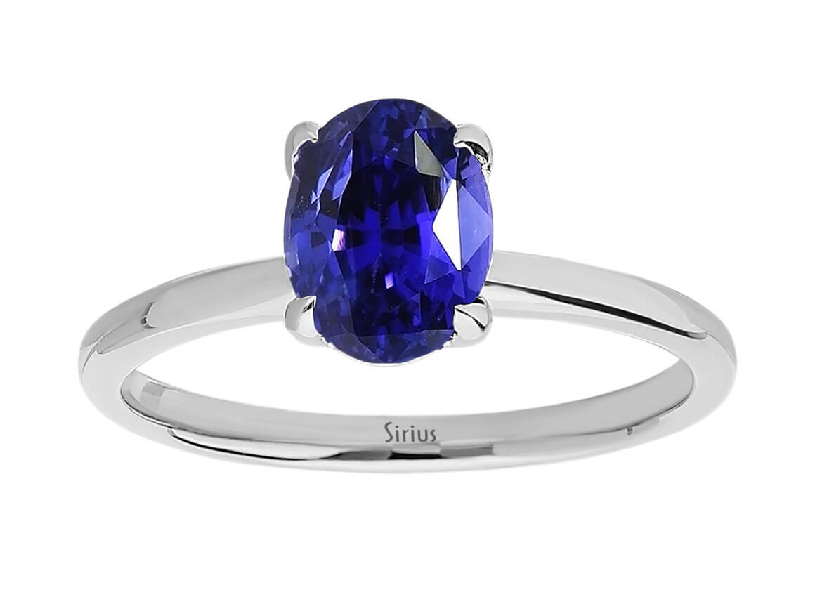 Oval Schliff Saphir Solitär Ring – handgefertigter Diamantschmuck aus Feingold | Sirius Diamant