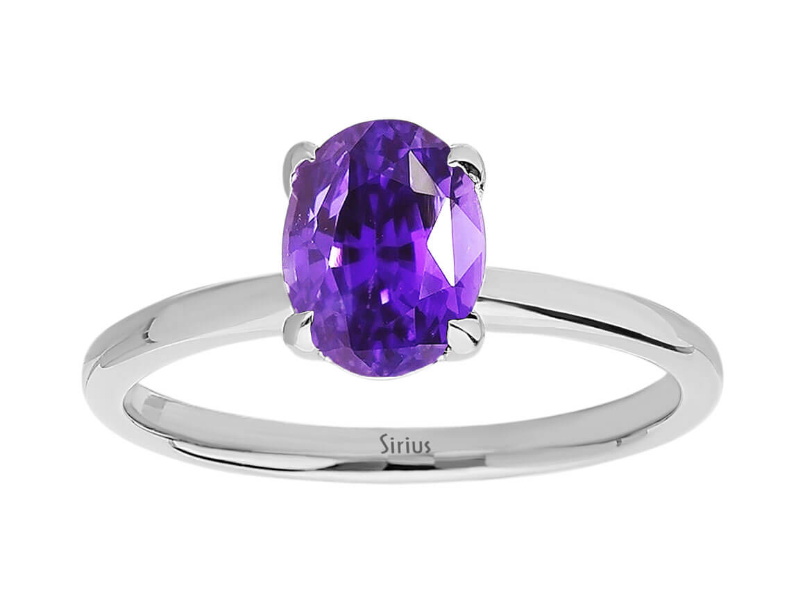 Oval Schliff AAA Tansanit Solitär Ring in 14k Gold