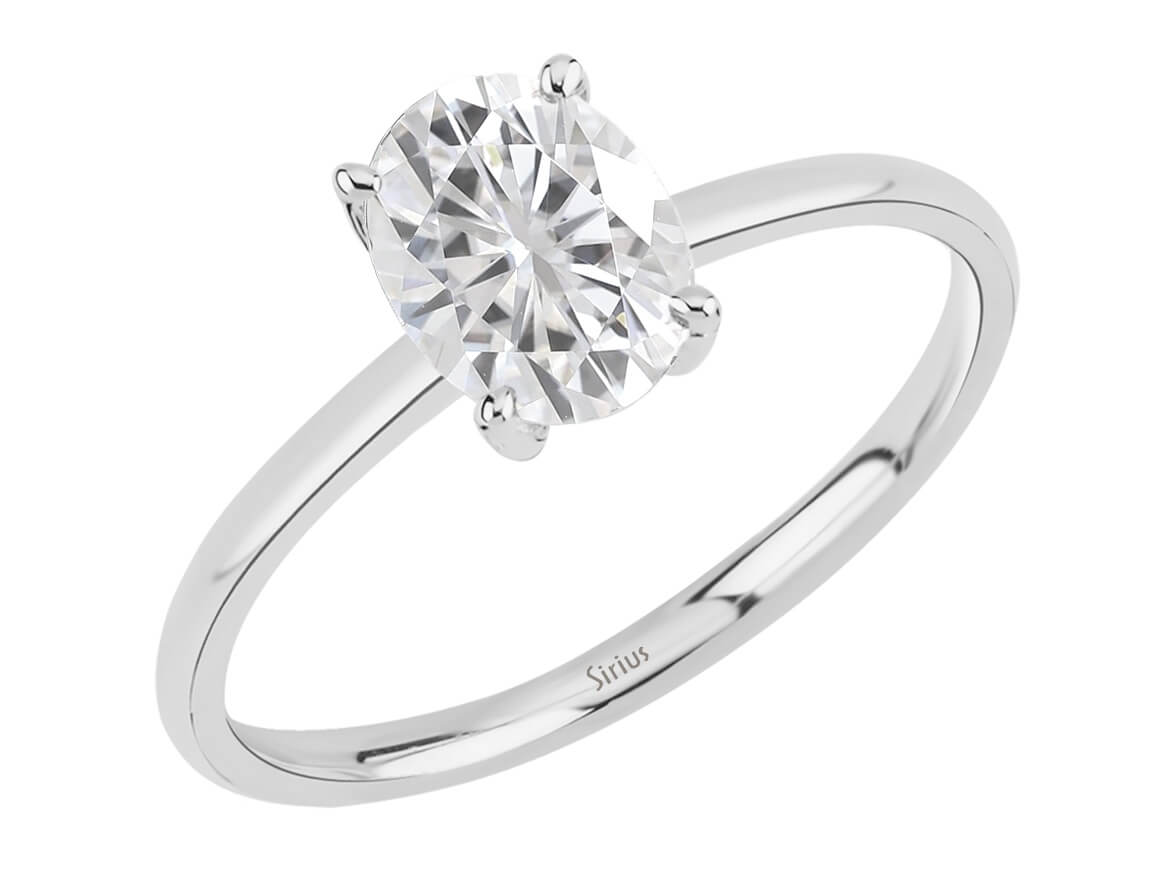 ovaler weißer Topas Ring in Weißgold - handgefertigter Diamantschmuck aus Feingold | Sirius Diamant