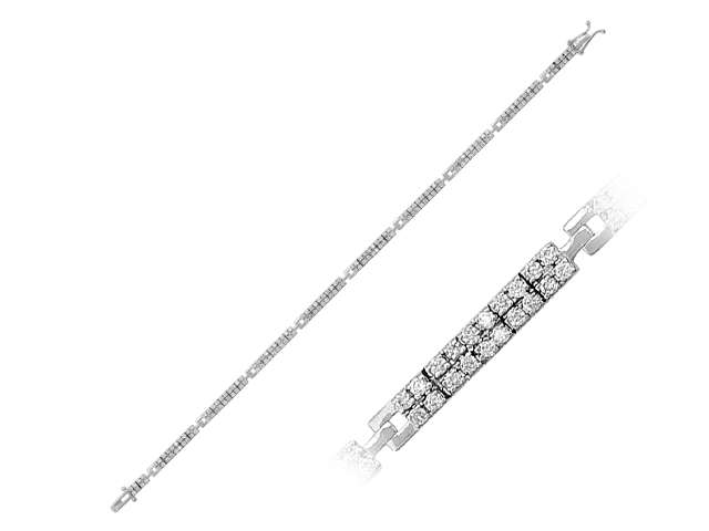 1,43 Karat Diamant Tennis Armband in 585er 14 Karat Weißgold - handgefertigter Diamantschmuck aus Feingold | Sirius Diamant