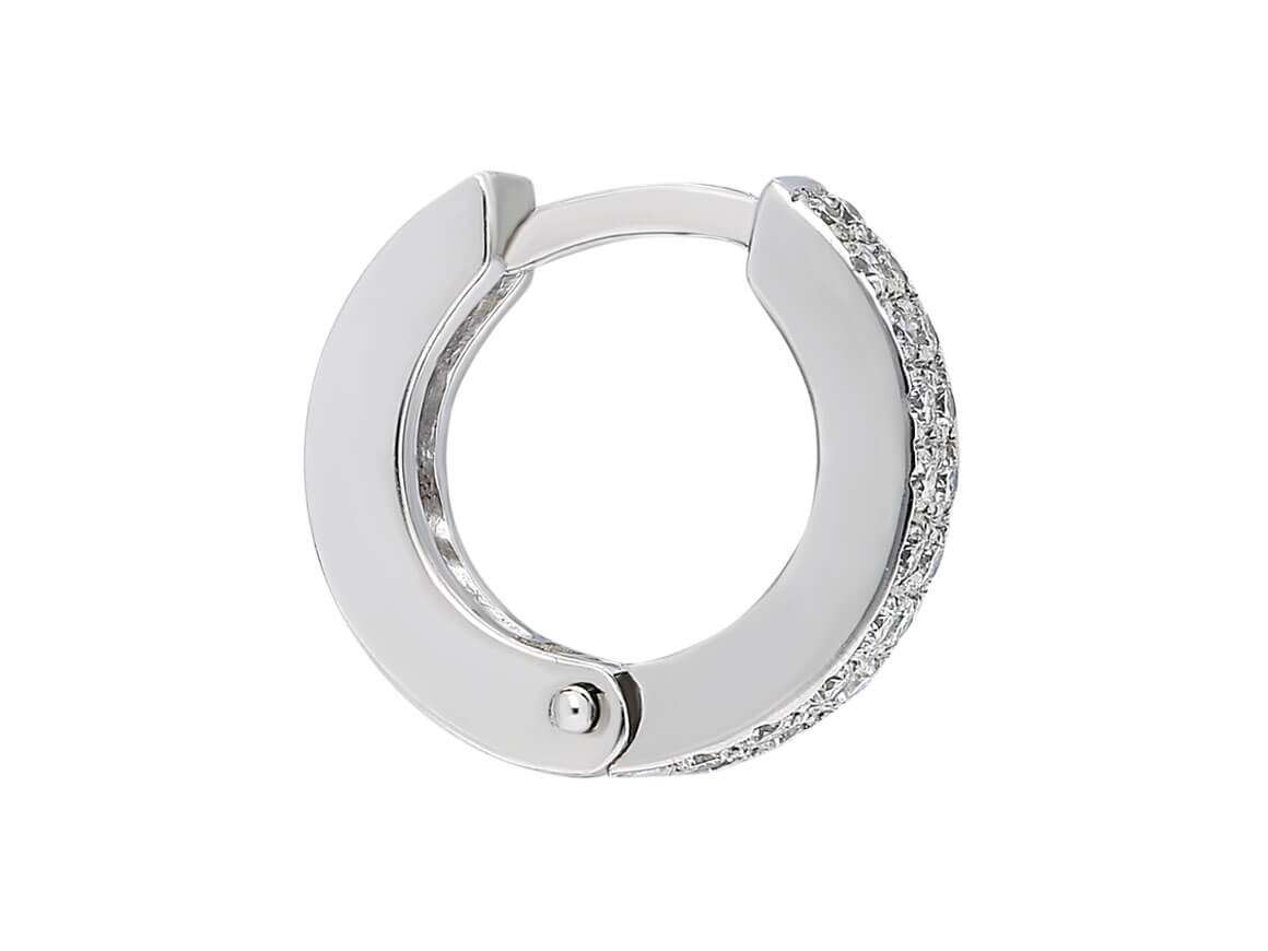 0.10 total carat diamond men's hoop earrings in 585 14 K white gold