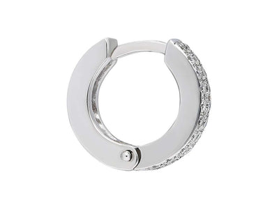 0.10 total carat diamond men's hoop earrings in 585 14 K white gold