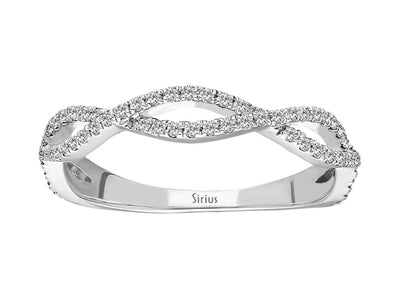 Two Rows Diamond Braid Ring