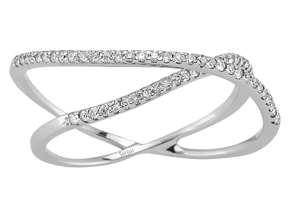 0.33 total carat double row diamond alliance in 585 14 K white gold