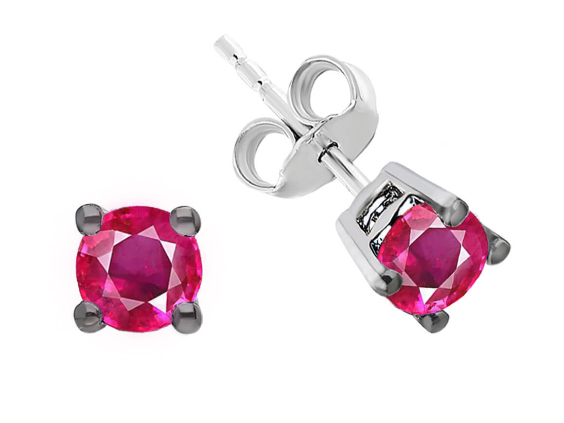 0,65 Carat Rosa Saphir Solitär Ohrringe - handgefertigter Diamantschmuck aus Feingold | Sirius Diamant
