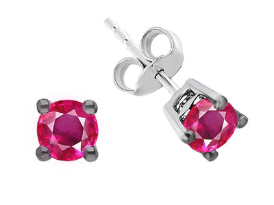 0.65 Carat Pink Sapphire Solitaire Earrings