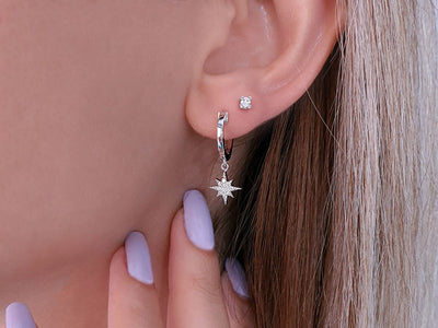 Boucles d'oreilles Polaris en diamant de 0,12 carat en 14 carats