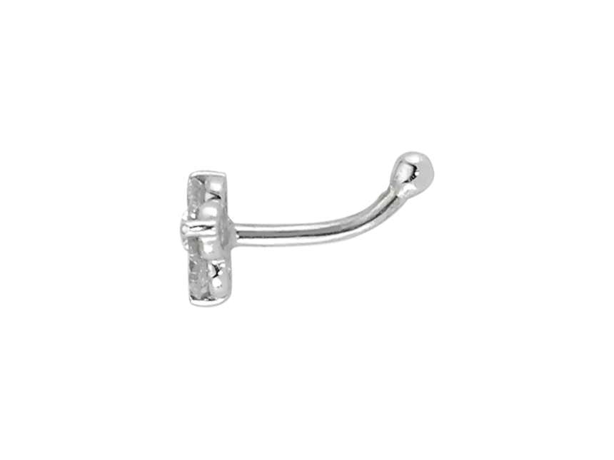 0.09 total carat diamond tria nose piercing in 14 K white gold - 7 mm x 4 mm