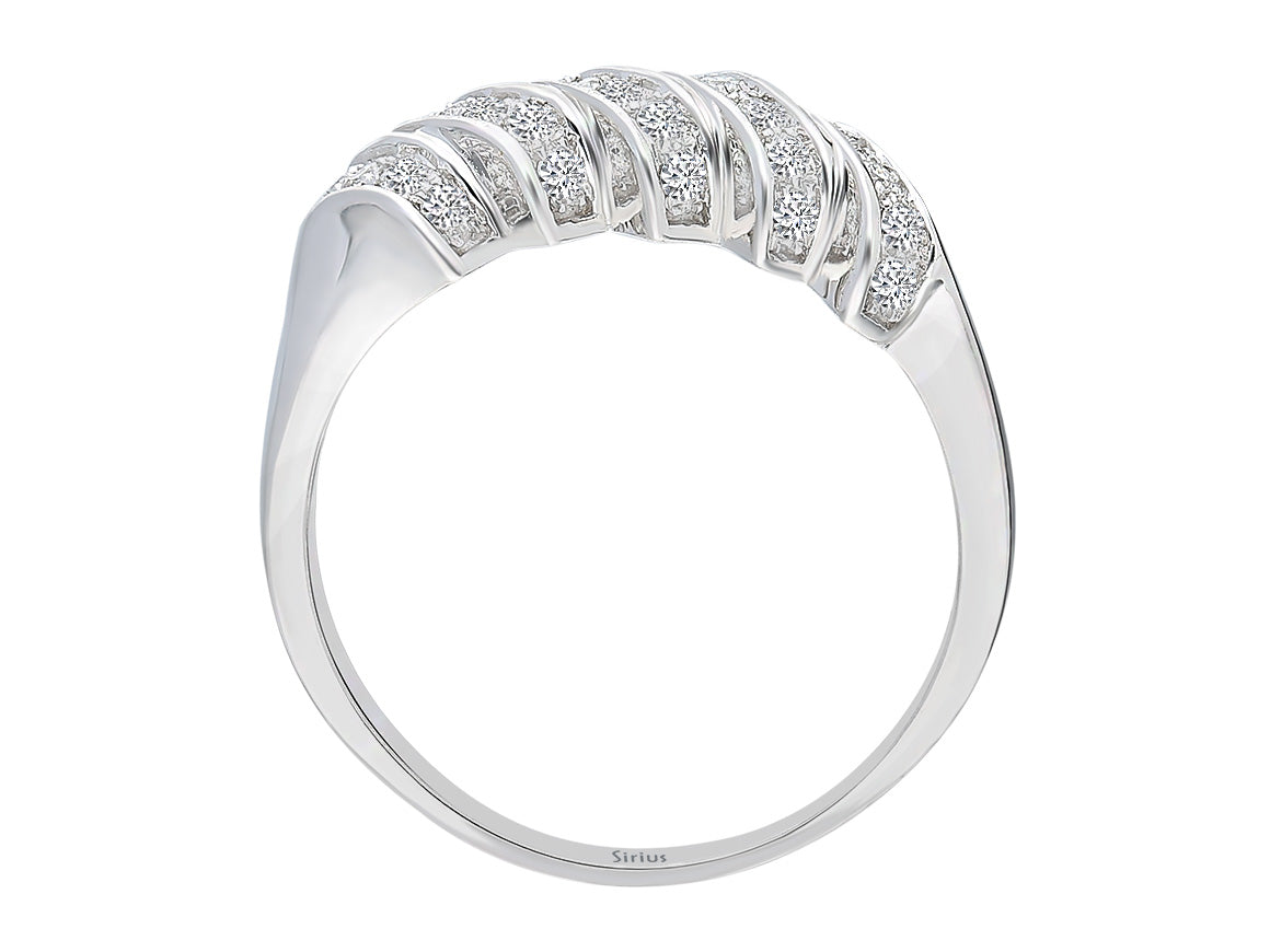 Diamant Fünf Reihe Allianz - handgefertigter Diamantschmuck aus Feingold | Sirius Diamant