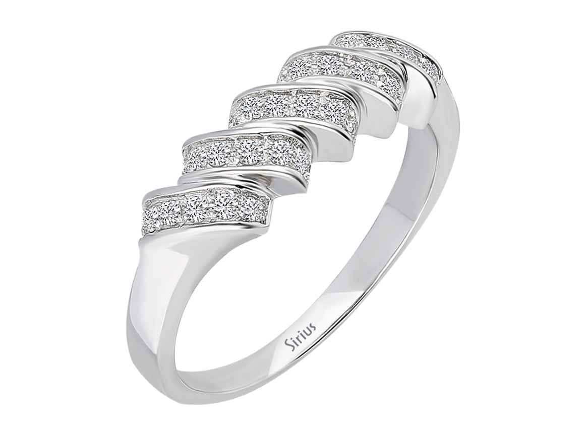 Diamant Fünf Reihe Allianz - handgefertigter Diamantschmuck aus Feingold | Sirius Diamant
