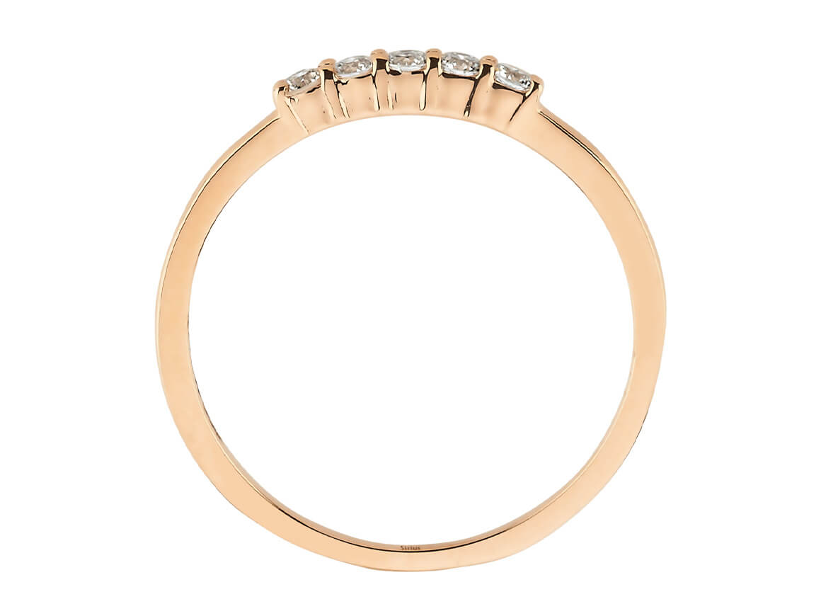 0,15 Karat Diamant 5 Dimanten Allianz - handgefertigter Diamantschmuck aus Feingold | Sirius Diamant