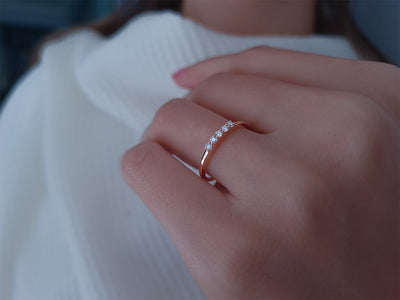 Alliance de 5 diamants en diamant de 0,15 carat