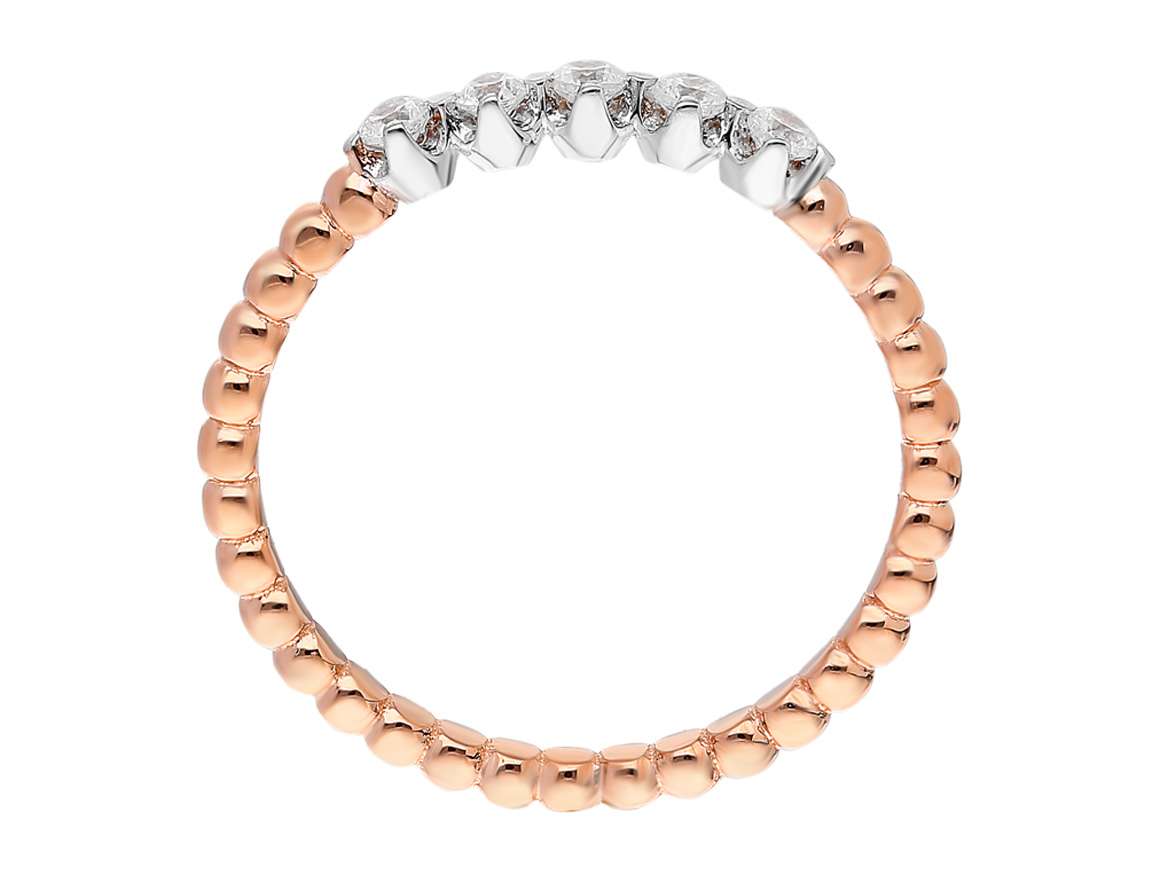 0,18 Carat Diamant 5 Diamanten Allianz - handgefertigter Diamantschmuck aus Feingold | Sirius Diamant