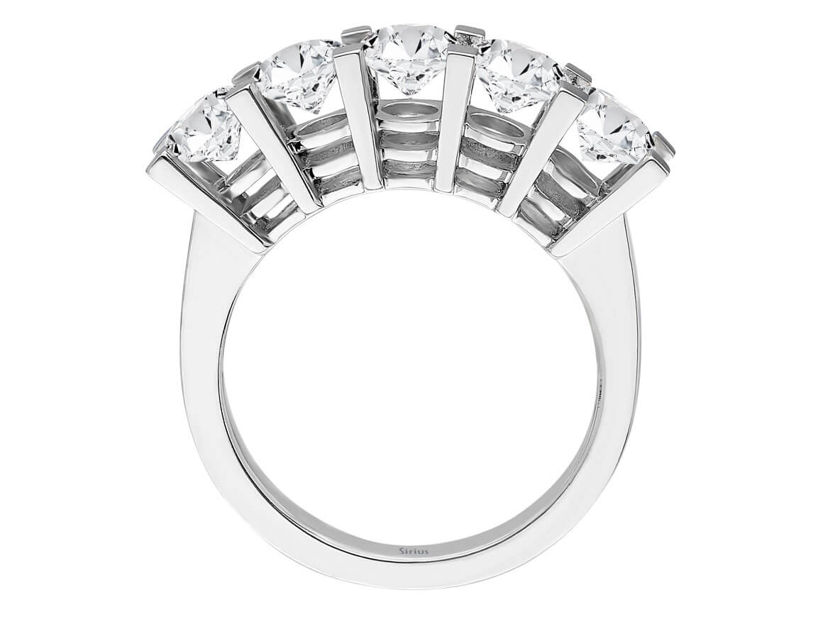 2,50 Carat Diamant 5 Stein Allianz in 14 K Weißgold - handgefertigter Diamantschmuck aus Feingold | Sirius Diamant