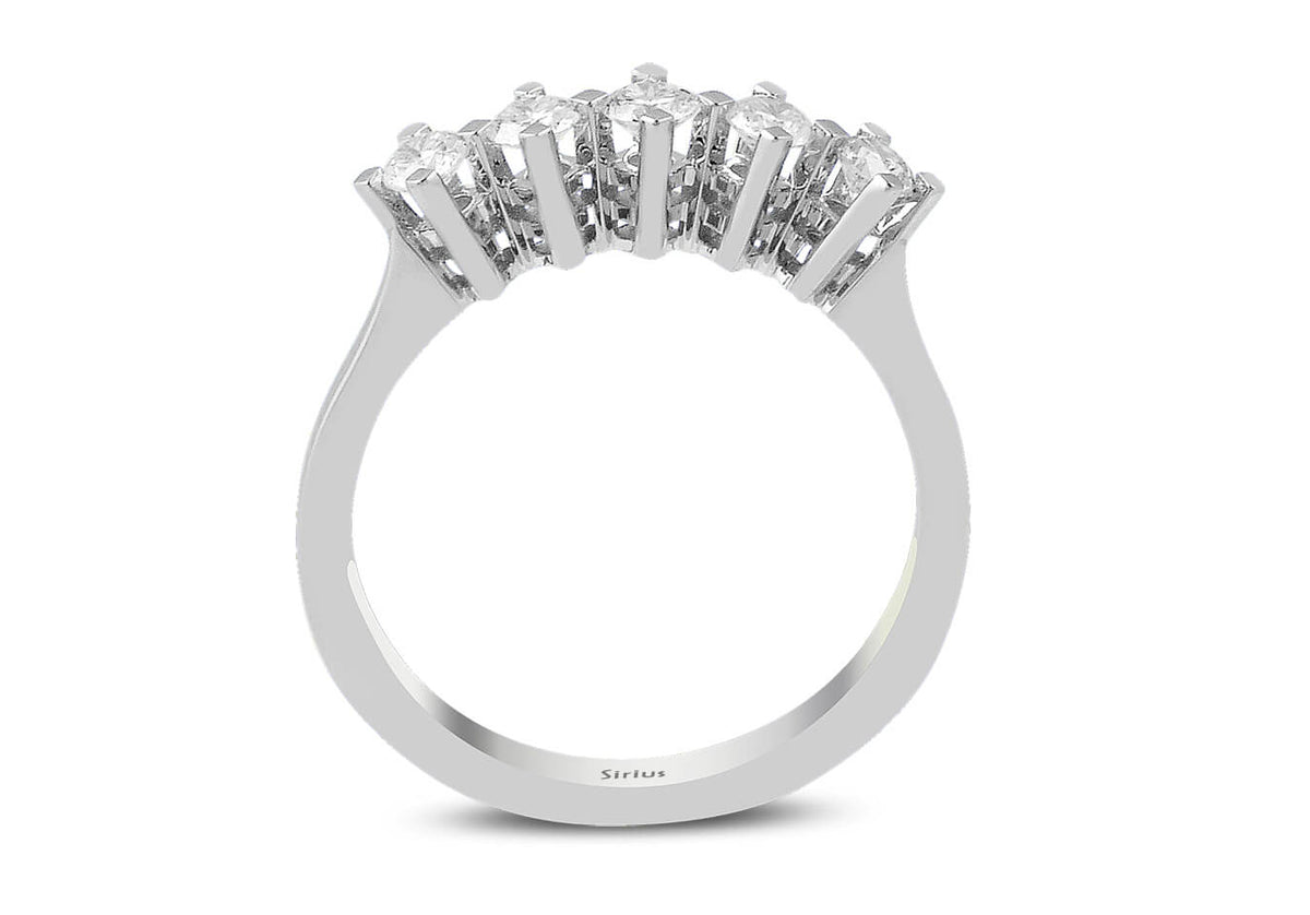 0,41 Carat Diamant 5 Diamanten Allianz - handgefertigter Diamantschmuck aus Feingold | Sirius Diamant