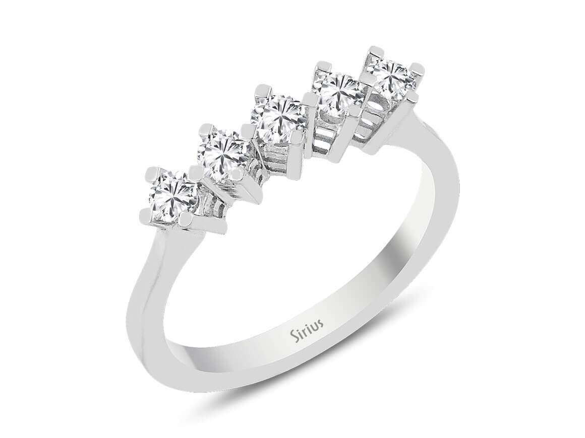 0,41 Carat Diamant 5 Diamanten Allianz - handgefertigter Diamantschmuck aus Feingold | Sirius Diamant