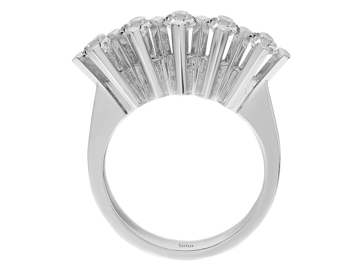 0,77 Carat Diamant 5 Diamanten Allianz - handgefertigter Diamantschmuck aus Feingold | Sirius Diamant