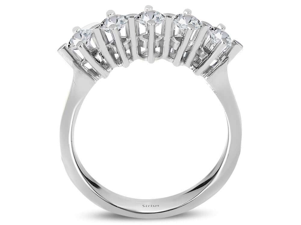 0,55 Carat Diamant 5 Diamanten Allianz – handgefertigter Diamantschmuck aus Feingold | Sirius Diamant