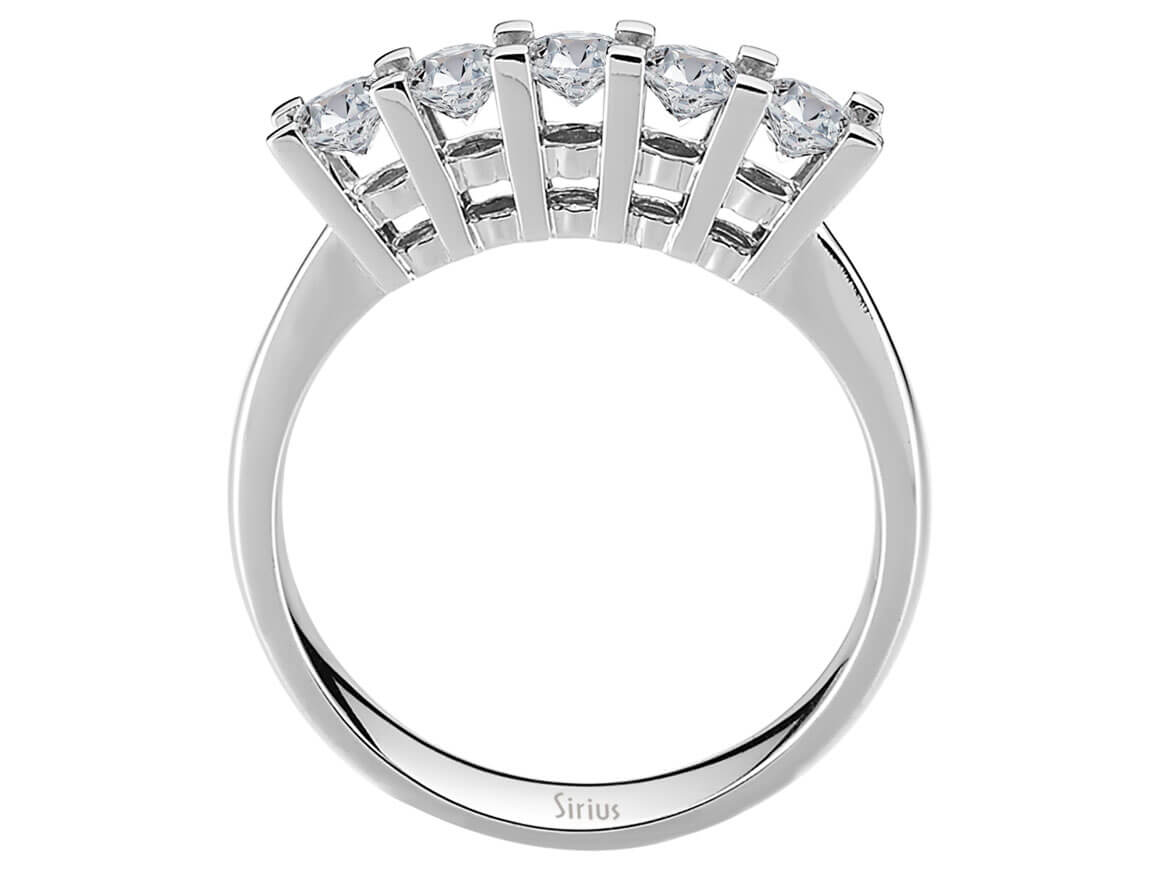 0.80 carat diamond 5 stone alliance in 585 14 carat white gold