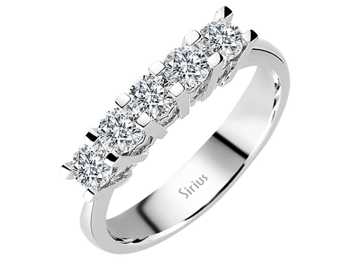 0.80 carat diamond 5 stone alliance in 585 14 carat white gold