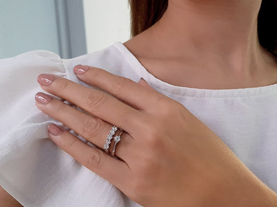 0.80 carat 5 diamond alliance in 14 carat white gold